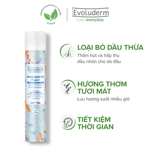 Dầu Gội Khô Evoluderm Giúp Làm Sạch Tóc, Làm Phồng Tóc Cấp Tốc (QT)
