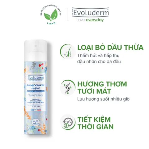 Dầu Gội Khô Evoluderm Giúp Làm Sạch Tóc, Làm Phồng Tóc Cấp Tốc (QT)