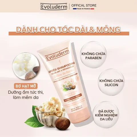 Kem Xả Evoluderm Không Silicone, Chiết Xuất Giúp Tóc Suôn Mượt, Khỏe Mạnh ( Nhiều phân loại)