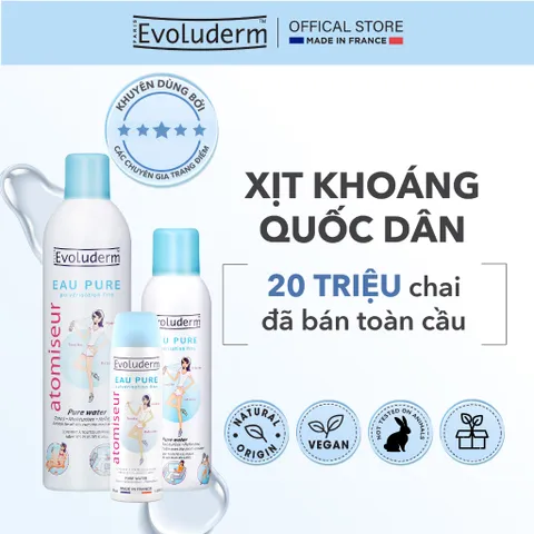 Xịt khoáng dưỡng da Evoluderm dưỡng ẩm tức thì cho da 50ml, 150ml, 400ml