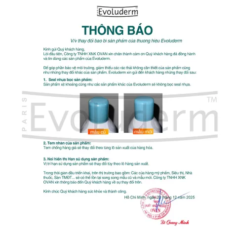 Xịt khoáng dưỡng da Evoluderm dưỡng ẩm tức thì cho da 50ml, 150ml, 400ml