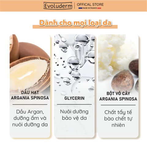 Gel tẩy tế bào chết toàn thân giúp làm sạch, dưỡng ẩm cho da Evoluderm Gommage Corps 150ml