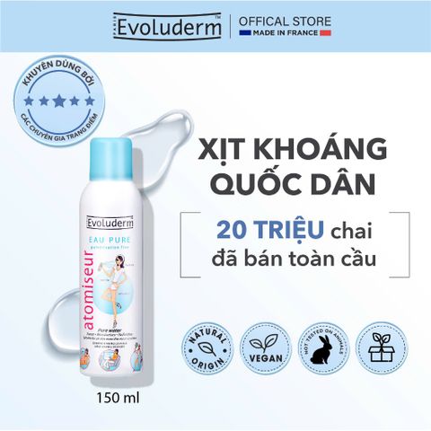 COMBO Xịt khoáng Evoluderm 150ml và Nước Hoa Hồng Cho Da Evoluderm 250ml