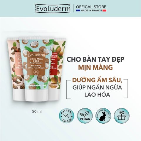 Kem Dưỡng Da Tay Evoluderm Dưỡng Ẩm Giảm Nếp Nhăn Chống Lão Hóa Cho Da Tay Mềm Mại Mịn Màng 50ml