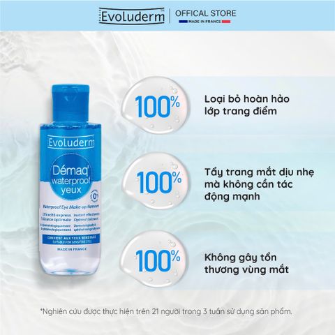 Nước Tẩy Trang 2 Lớp Dành Cho Mắt và Môi Evoluderm Waterproof Eye Make-Up Remover 150ml