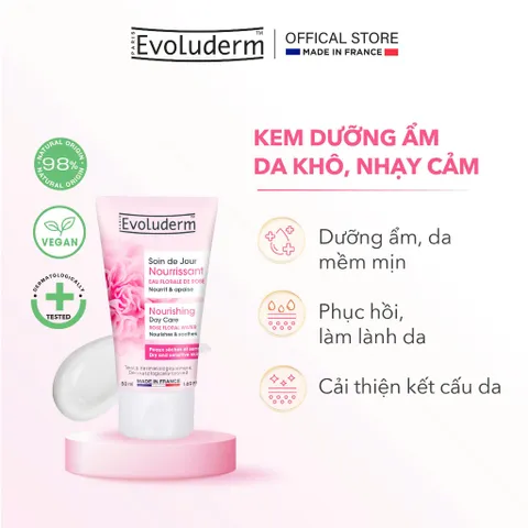 [Evoluderm] Kem dưỡng ẩm phục hồi và nuôi dưỡng làn da khô nhạy cảm EVOLUDERM NOURISHING DAY CARE ban ngày 50ml(18347)
