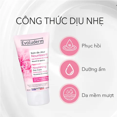 [Evoluderm] Kem dưỡng ẩm phục hồi và nuôi dưỡng làn da khô nhạy cảm EVOLUDERM NOURISHING DAY CARE ban ngày 50ml(18347)