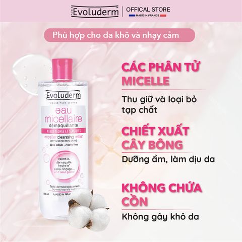 COMBO Xịt khoáng Evoluderm 150ml và Nước tẩy trang sạch sâu, dưỡng ẩm Evoluderm 250ml