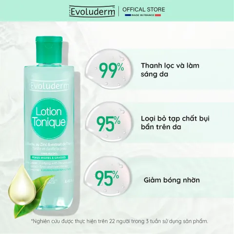 Combo chăm da hỗn hợp dầu mụn với nước hoa hồng và nước tẩy trang Evoluderm 250ml