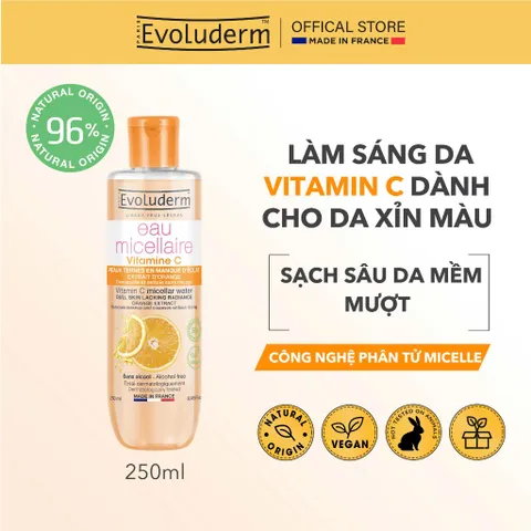 COMBO Xịt Khoáng Evoluderm PURE WATER 150ml Và Nước Tẩy Trang VITAMIN C MICELLAR 250ml
