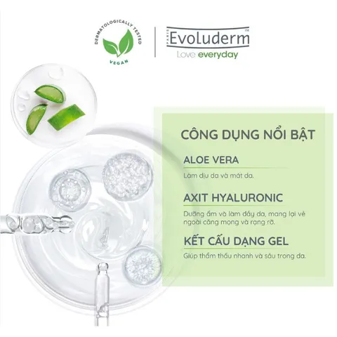 Tinh chất EVOLUDERM MOISTURIZING SERUM giúp da sáng bóng, dưỡng ẩm sâu, không bết dính 30ml.