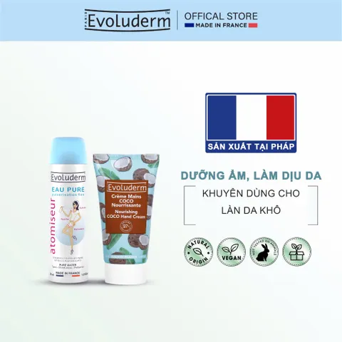 [COMBO DU LỊCH] Xịt khoáng Evoluderm 50ml và Kem dưỡng da tay Evoluderm 50ml
