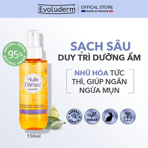 [HSD:8.2026] Dầu Tẩy Trang Tinh Dầu Hạnh Nhân Evoluderm Làm Sạch Sâu, Dưỡng Ẩm, Chống Lão Hóa Almond Cleansing Oil 150g