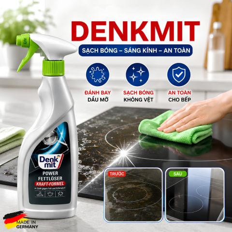 Chai Xịt Tẩy Dầu Mỡ Denkmit 750ml - Làm Sạch Hiệu Quả Nhà Bếp, Khử Mùi An Toàn, Nhập Khẩu Đức Chính Hãng
