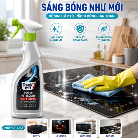 Chai Xịt Tẩy Dầu Mỡ Denkmit 750ml - Làm Sạch Hiệu Quả Nhà Bếp, Khử Mùi An Toàn, Nhập Khẩu Đức Chính Hãng