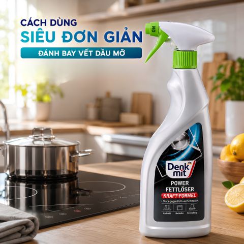 Chai Xịt Tẩy Dầu Mỡ Denkmit 750ml - Làm Sạch Hiệu Quả Nhà Bếp, Khử Mùi An Toàn, Nhập Khẩu Đức Chính Hãng