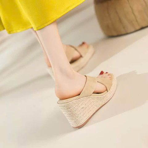 (FORM CHUẨN) Dép Đế Xuồng Quai Chéo Cao Gót Thời Trang Mùa Hè AG01