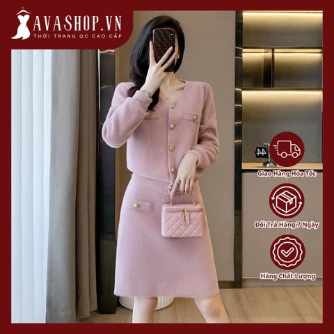 Set Đầm Len Dệt Kim Sang Chảnh Tôn Dáng Nữ  AL05