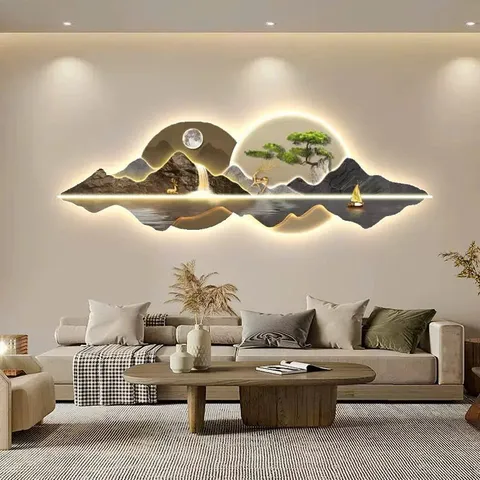 Tranh Phong Cảnh Sang Trọng Có Đèn LED Treo Tường GD04
