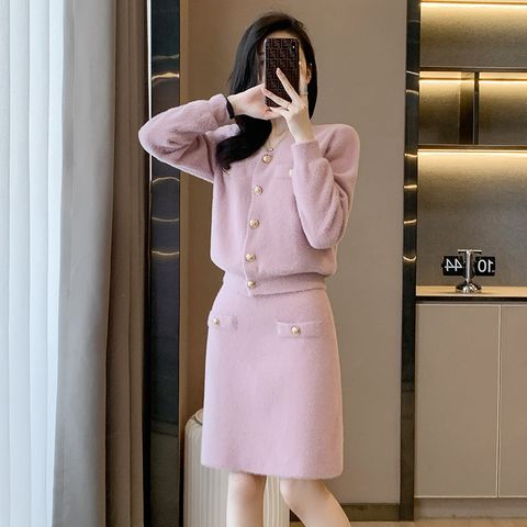 Set Đầm Len Dệt Kim Sang Chảnh Tôn Dáng Nữ  AL05
