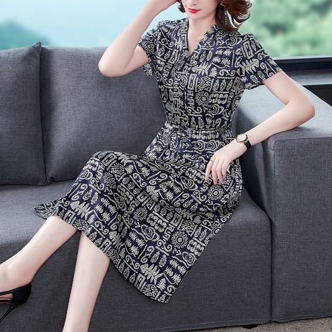 (THANH LÝ) Đầm Lụa Trung Niên Thắt Eo Đẹp Mềm Mát VH50
