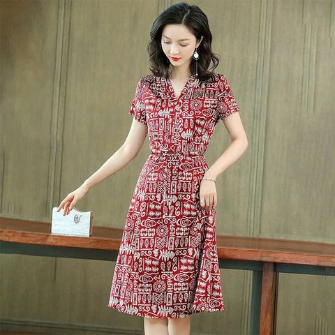 (THANH LÝ) Đầm Lụa Trung Niên Thắt Eo Đẹp Mềm Mát VH50