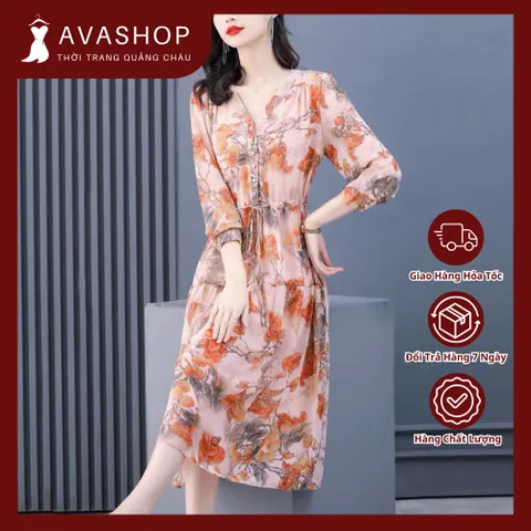 Đầm Voan Hoa Dạo Biển Quyến Rũ Cho Nữ VH62