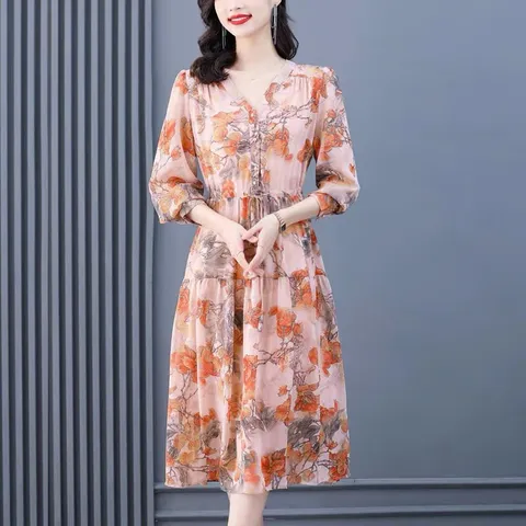 Đầm Voan Hoa Dạo Biển Quyến Rũ Cho Nữ VH62