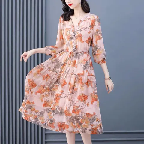 Đầm Voan Hoa Dạo Biển Quyến Rũ Cho Nữ VH62