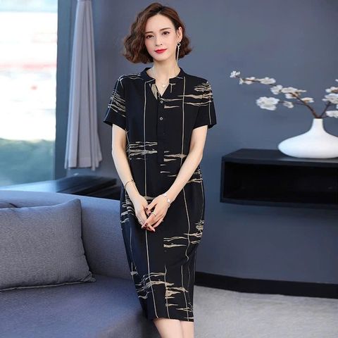 Đầm Hoa Cotton Mùa Hè Mềm Mát Cho Mẹ VH11