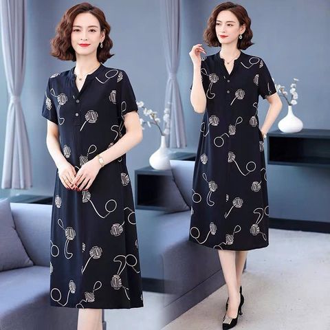 Đầm Hoa Cotton Mùa Hè Mềm Mát Cho Mẹ VH11