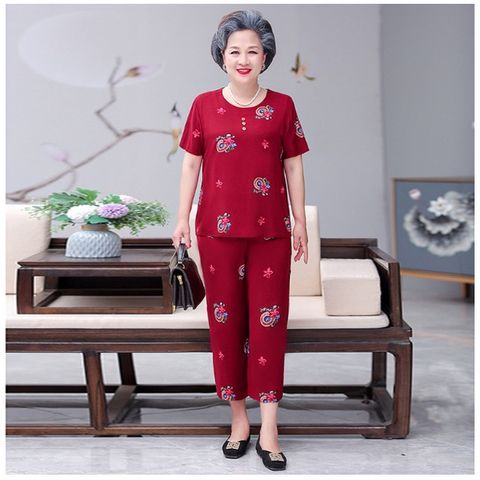 (THANH LÝ) Bộ Đồ Mặc Nhà Cotton Lụa Mềm Mát Cho Bà Cho Mẹ AB14