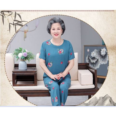 (THANH LÝ) Bộ Đồ Mặc Nhà Cotton Lụa Mềm Mát Cho Bà Cho Mẹ AB14