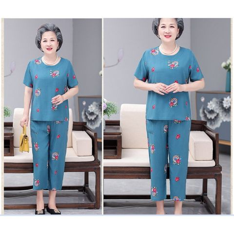 (THANH LÝ) Bộ Đồ Mặc Nhà Cotton Lụa Mềm Mát Cho Bà Cho Mẹ AB14