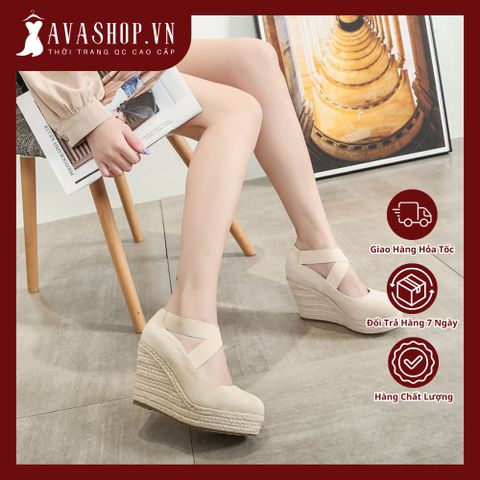 Giày Gót Nêm Mũi Tròn Lịch Sự Cho Nữ AG24