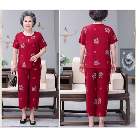 (THANH LÝ) Bộ Đồ Mặc Nhà Cotton Lụa Mềm Mát Cho Bà Cho Mẹ AB14