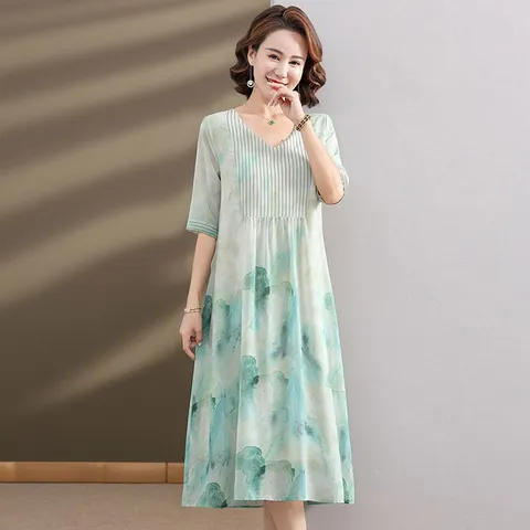 (THANH LÝ LẺ SIZE) Đầm Voan Thanh Lịch Cho Mẹ VH104