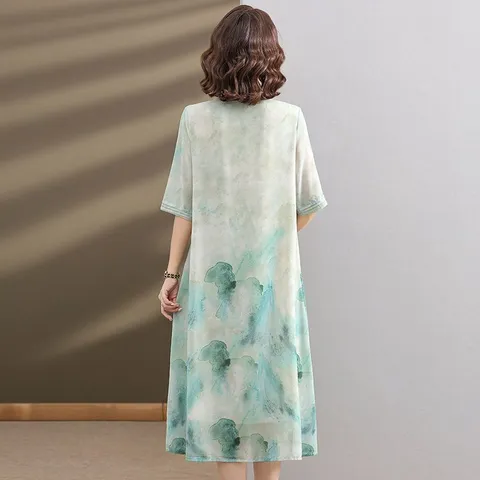 (THANH LÝ LẺ SIZE) Đầm Voan Thanh Lịch Cho Mẹ VH104