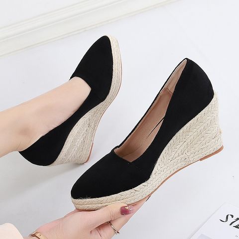 Giày Gót Nêm Mũi Nhọn Công Sở  Êm Chân AG41