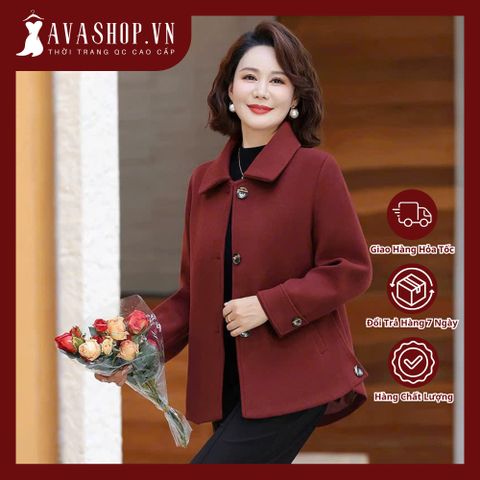 Áo Khoác Dạ Kiểu Dáng Lịch Sự Thời Trang Cho Nữ Trung Niên AD58