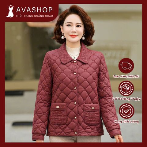 Áo Khoác Phao Lót Lông Siêu Nhẹ Cho Mẹ AK24