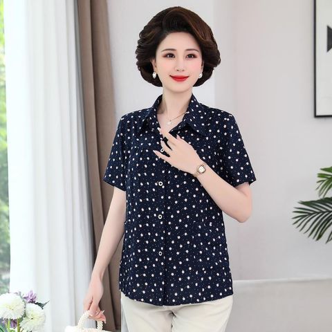 (THANH LÝ) Áo Sơ Mi Hoa Cotton Lụa Cho Mẹ Mềm Mát SM35