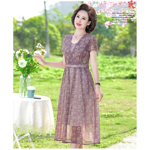 (THANH LÝ) Đầm Hoa Giản Dị Cho Mẹ VH12