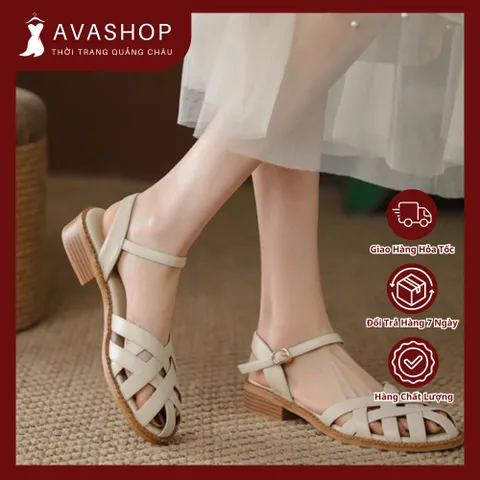 Dép Sandal Gót Thấp Kiểu La Hán Có Quai Cài Mùa Hè Cho Nữ AG04