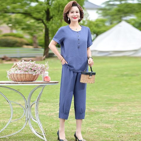 Bộ Đồ Ngắn Tay Cotton Mềm Mát Cho Mẹ AB77