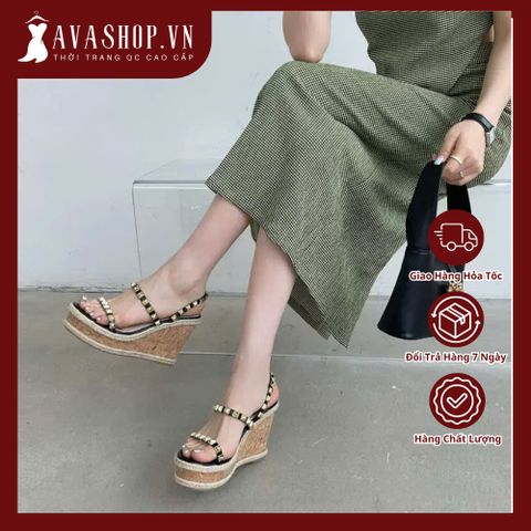(THANH LÝ HÀNG LẺ SIZE) Dép Sandal Đế Xuồng Hở Mũi Đinh Tán Thời Trang AG19