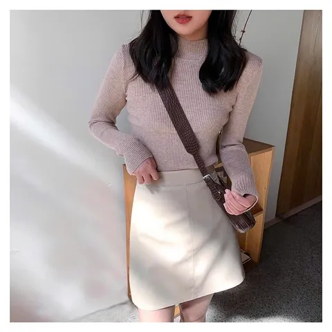 Chân Váy Da Nữ Mềm Đẹp Phong Cách Hàn Quốc KD13