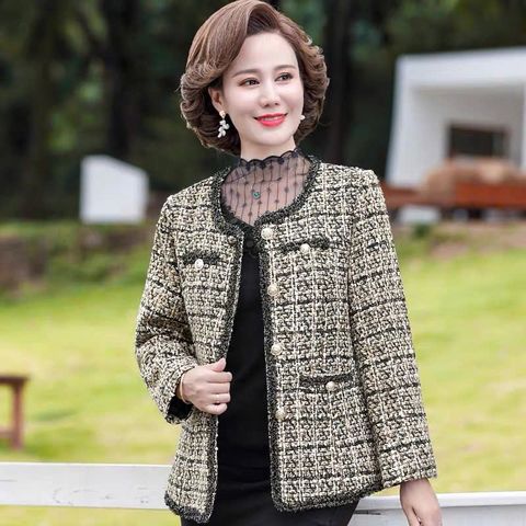 Áo Khoác Dạ Tweed Mùa Xuân Cho Mẹ Lịch Sự AD35