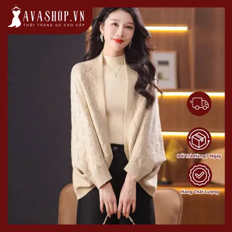 Áo Choàng Len Dáng Rộng Thời Trang Xuân Thu Cho Nữ Trung Niên AL127