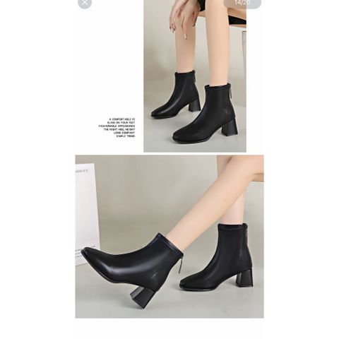 (HÀNG THANH LÝ GIẢM GIÁ) Boot Da Mềm Đế Vuông Êm Chân AG88